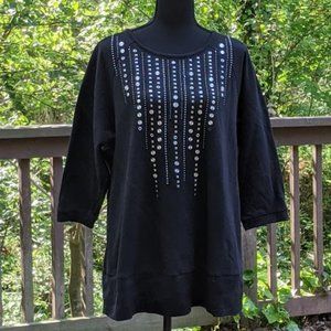 Lane Bryant - Black 3/4 Sleeve Tunic 18/20